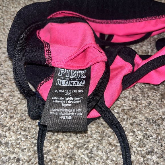 Victoria’s Secret Pink Sports Bra hot pink and black size medium - Picture 5 of 5